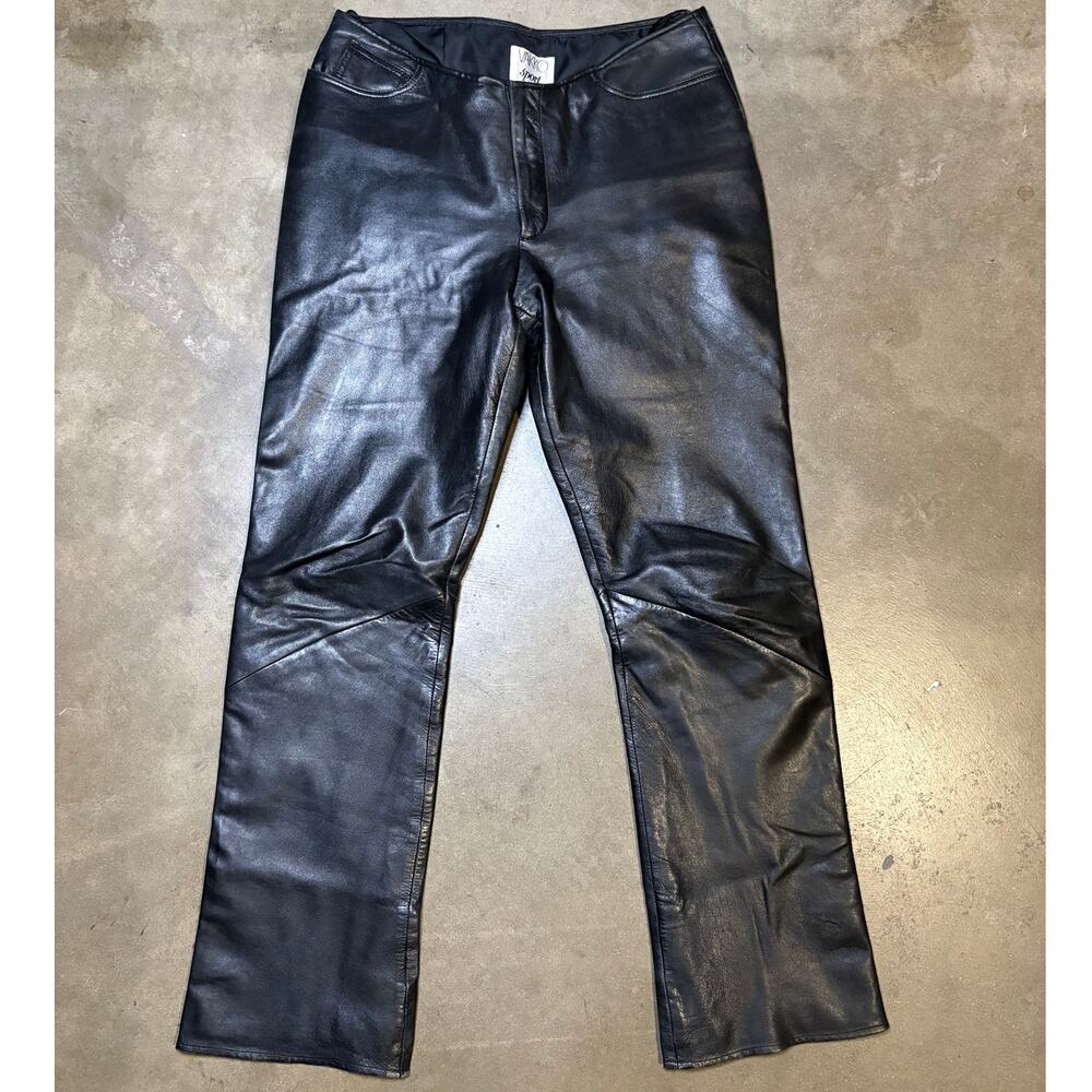 VTG Vakko Sport Leather Women Sz 10 Biker Pants 30x30